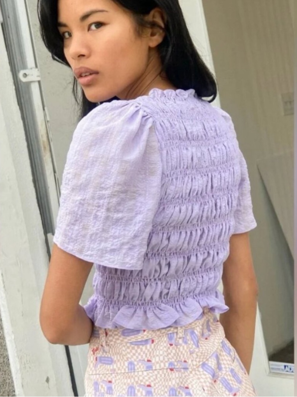 Lisa Says Gah Chiara Crop Top Lilac Small